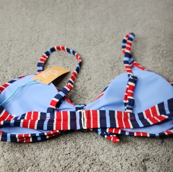 Women's Striped Tie-Front Bralette Bikini Top - Kona Sol Multi M (8-10) - Picture 7 of 11